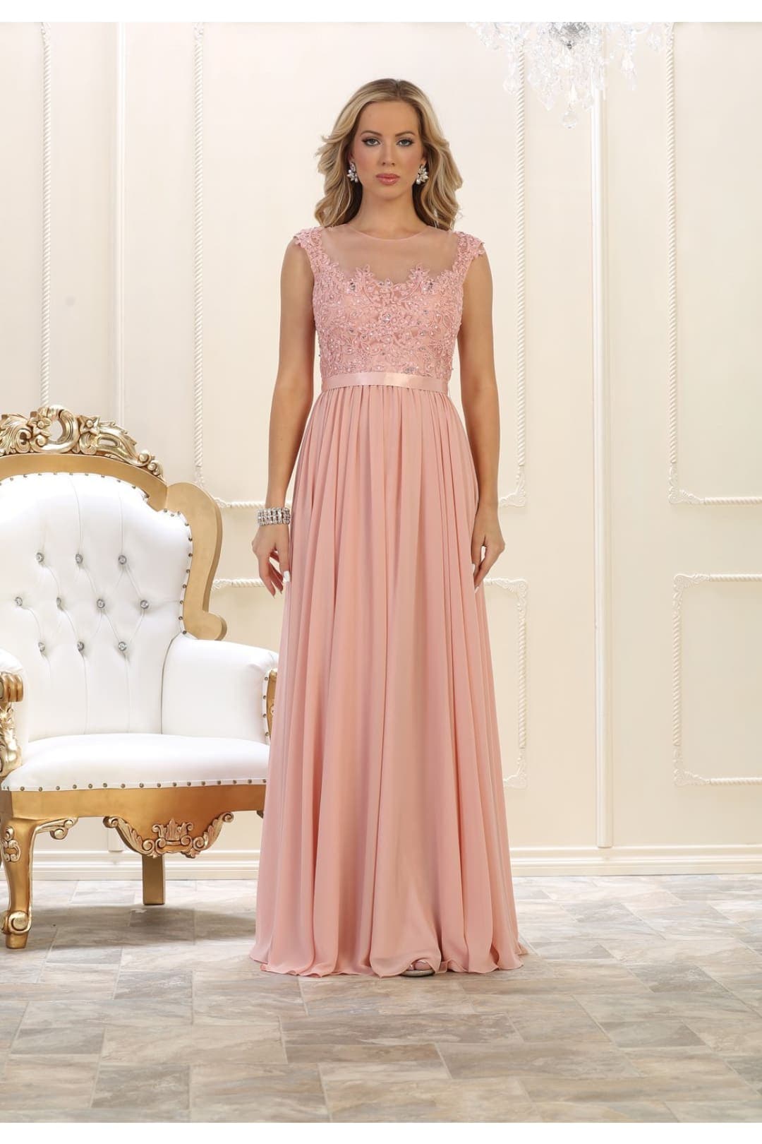 Lovely Wedding Guest Gown - DUSTY ROSE / 4