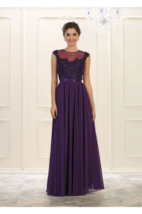 Lovely Wedding Guest Gown - PURPLE / 4