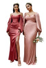 Maid of Honor Long Gown 2025 Long Sleeve Simple Elegant Dress - ROSE GOLD / 10 - Dress