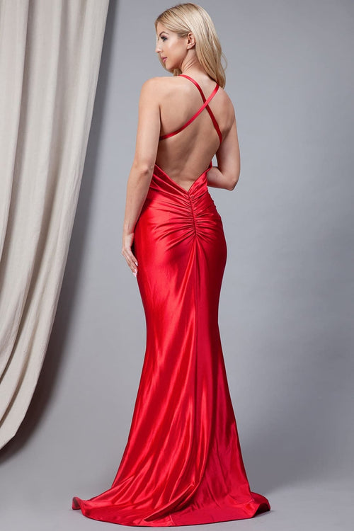 MariGold Bridesmaid Dresses-Inexpensive Amelia Couture 5039 V-neck - Dress