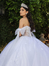 Sweet 16 Ball Gown Cape Sleeves Bridal Dress By Layla K LK263