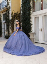 Masquerade Ball Gown Ruffle Short Sleeves Gala Dress By Layla K LK266