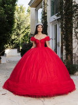 Masquerade Ball Gown Ruffle Short Sleeves Gala Dress By Layla K LK266