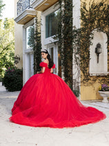 Masquerade Ball Gown Ruffle Short Sleeves Gala Dress By Layla K LK266