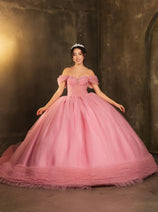 Masquerade Ball Gown Ruffle Short Sleeves Gala Dress By Layla K LK266