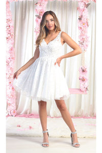 May Queen 1890 Glitter Print Lace-Up Back Dress - Dress