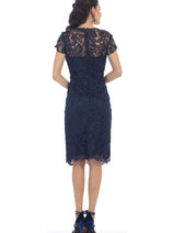 Knee Length Mother Of The Bride Dress Short Sleeve Modest & Plus Size