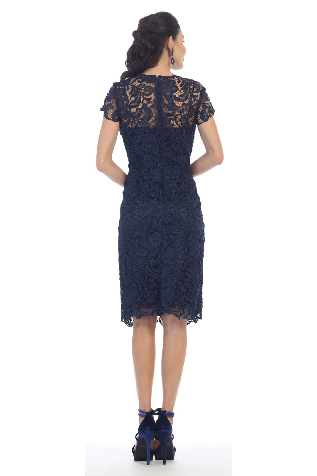 May Queen MQ1106 Short Lace Mother Of The Bride Dress - Dress