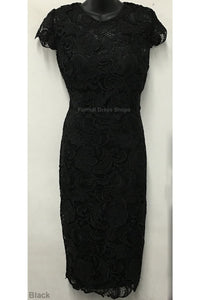 May Queen MQ1106 Short Lace Mother Of The Bride Dress - Black / M - Dress