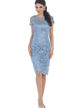 Knee Length Mother Of The Bride Dress Short Sleeve Modest & Plus Size