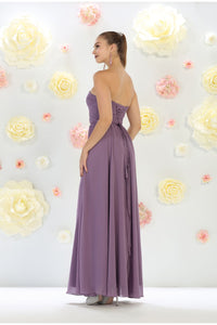 May Queen MQ1145 Sweetheart Lace Up Back Long Bridesmaids Dress - Dress