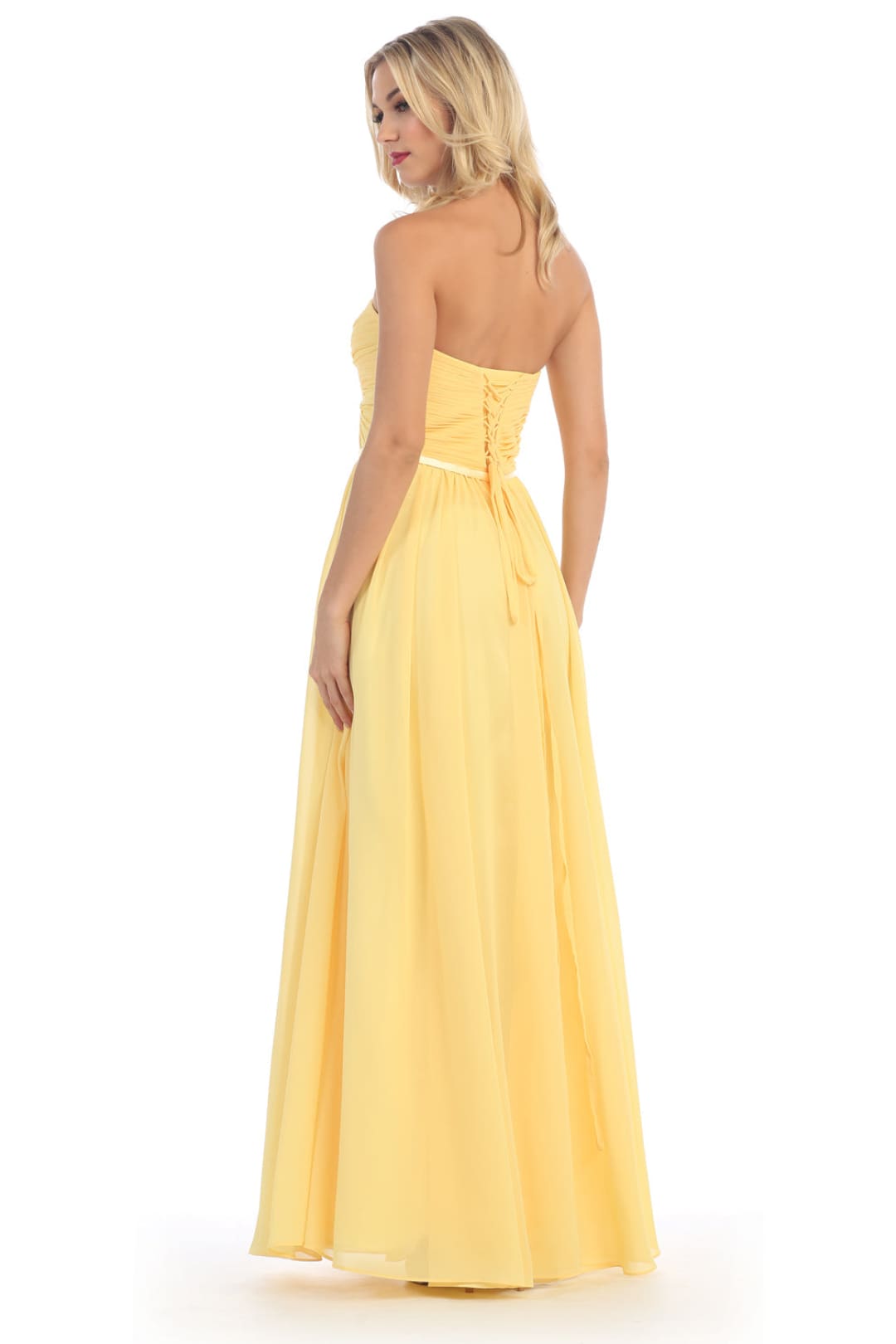 May Queen MQ1145 Sweetheart Lace Up Back Long Bridesmaids Dress - Dress