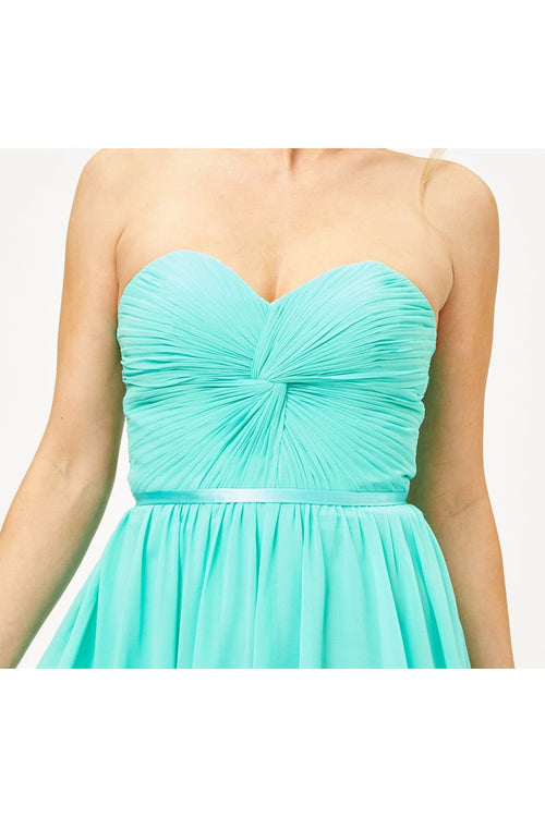 Lace up Back Bridesmaids Dress - Mint / 12