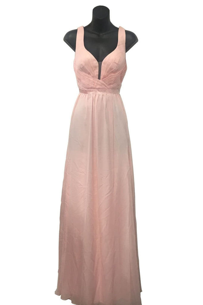 Classy V Neck Formal Gown - Blush / 6