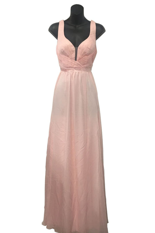 Classy V Neck Formal Gown - Blush / 6