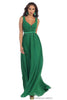 Classy V Neck Formal Gown - Emerald Green / 6