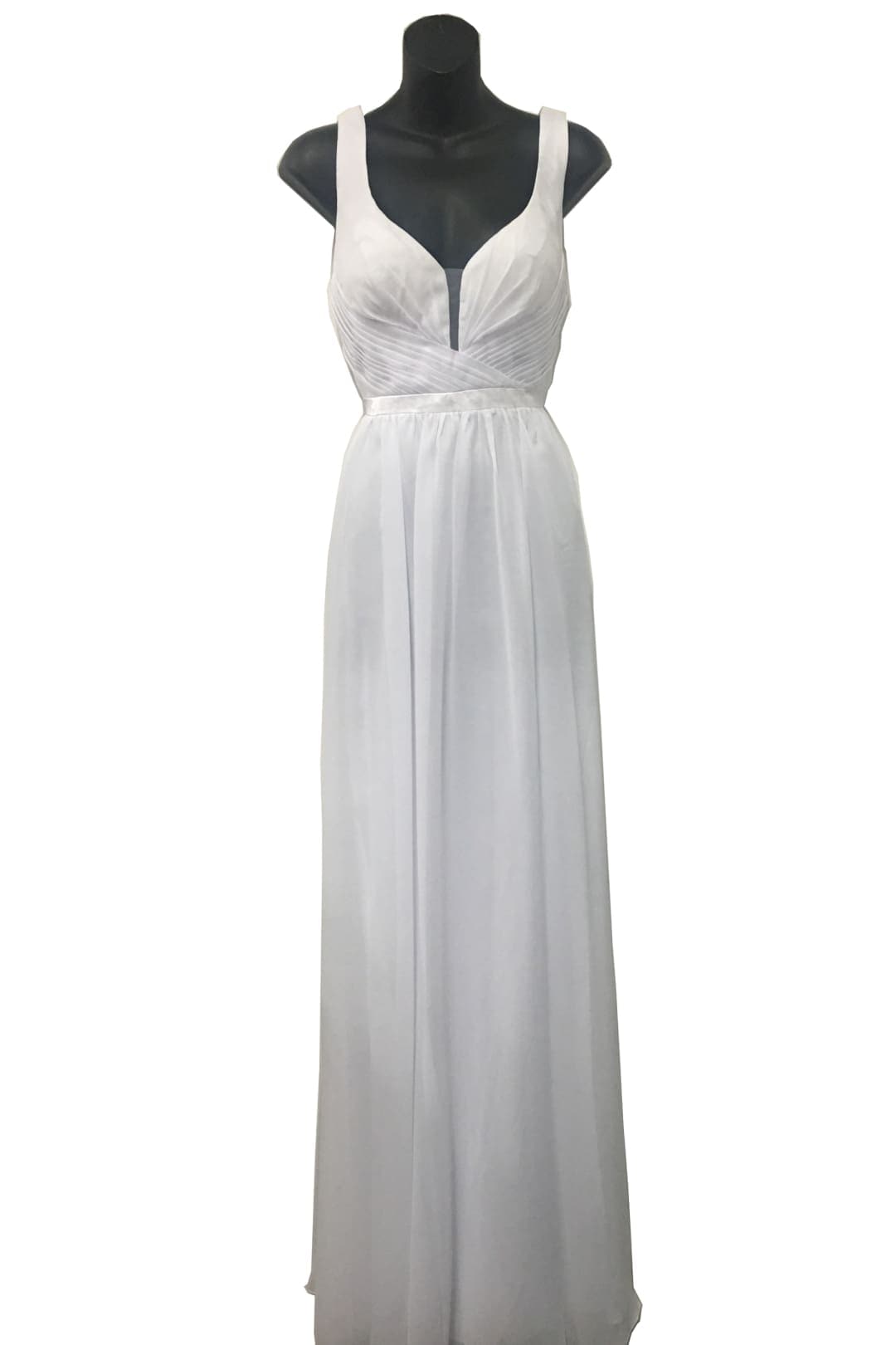 May Queen MQ1225B Simple Plunging Sweetheart Pleated Evening Dress - White / 4