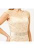 May Queen MQ1237 Cap Sleeve Mermaid Evening Gown - Champagne / 8