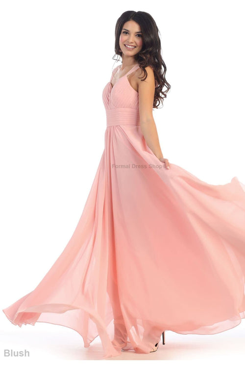 Classy Long Evening Gown - Blush / 6