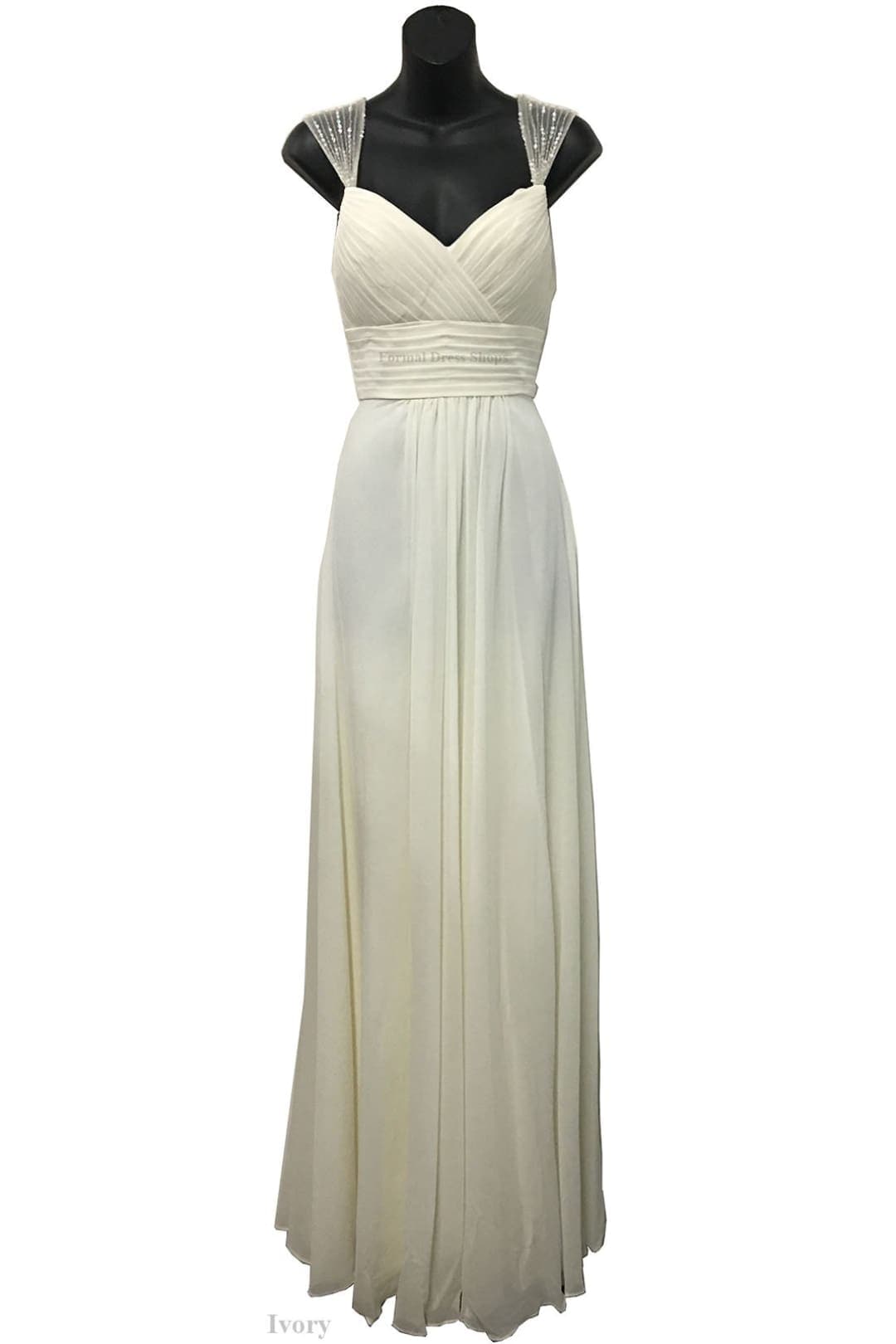Classy Long Bridal Evening Gown - IVORY / 4