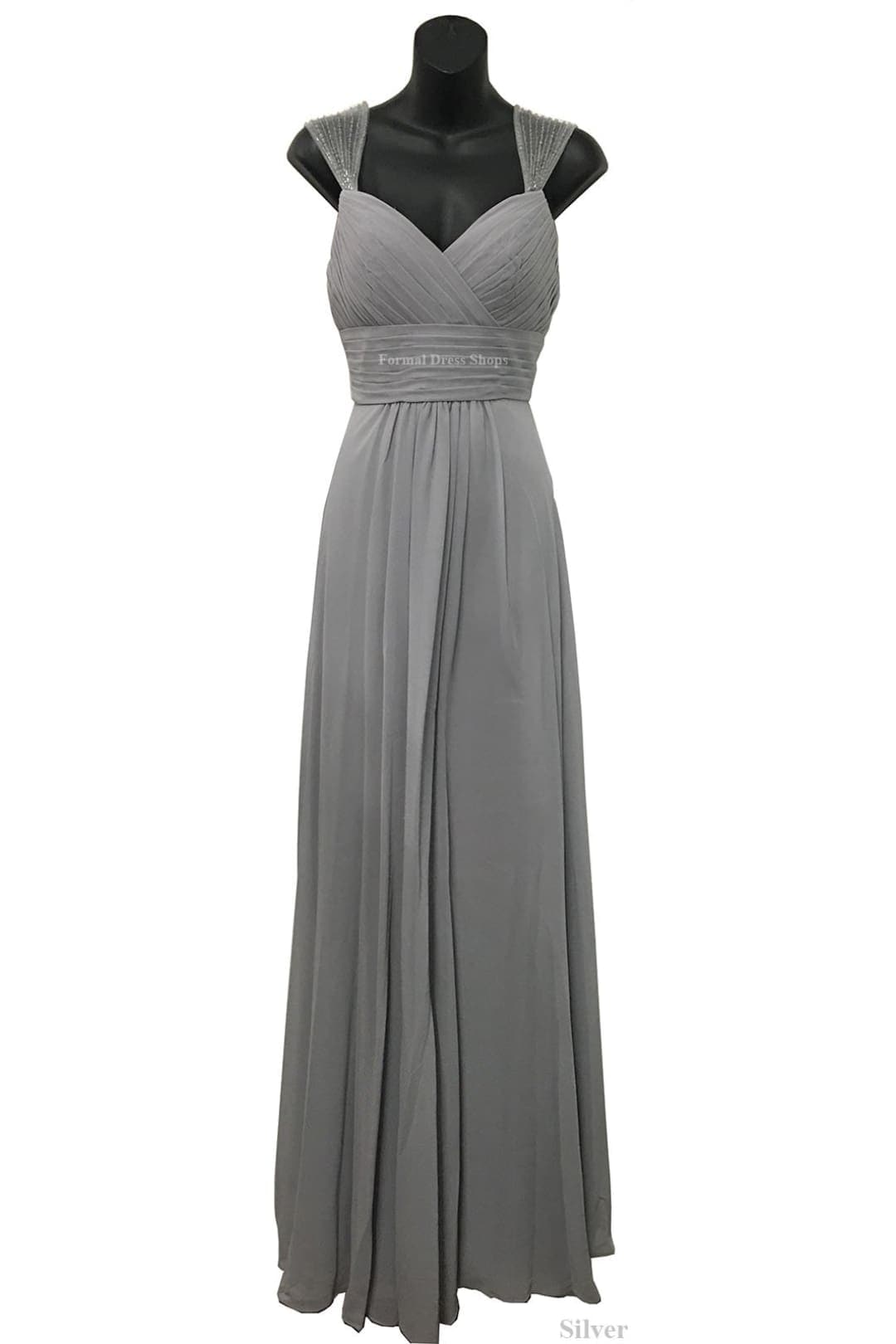 Classy Long Evening Gown - Silver / 6