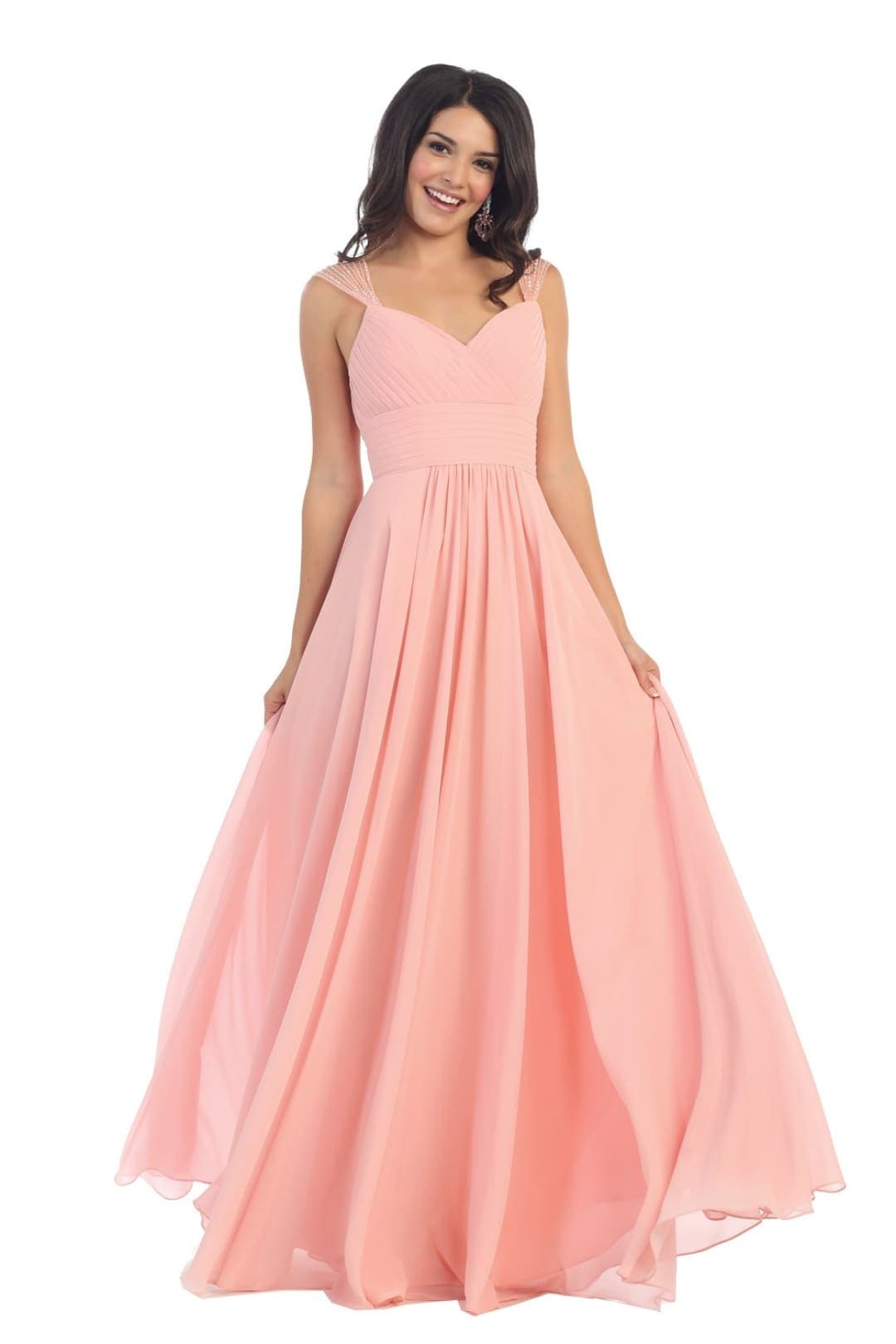 Classy Long Evening Gown - BLUSH / 4