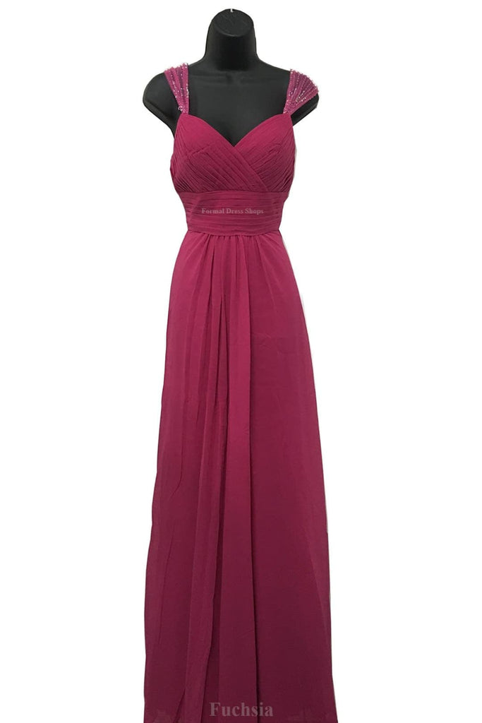 Classy Long Evening Gown - Fuchsia / 4