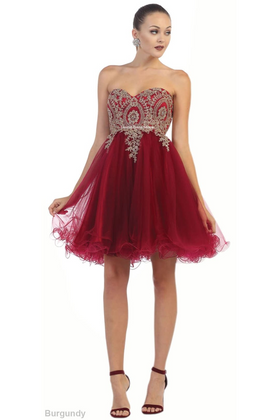 Dama Dresses for Quinceanera in Burgundy Style MQ1414 Quince Outfit