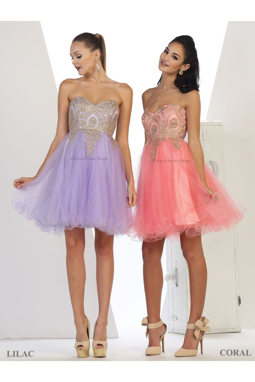 Cute Homecoming Dress - Champagne / 10