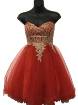 Strapless A Line Embroidered Cute Homecoming Dress MQ1414
