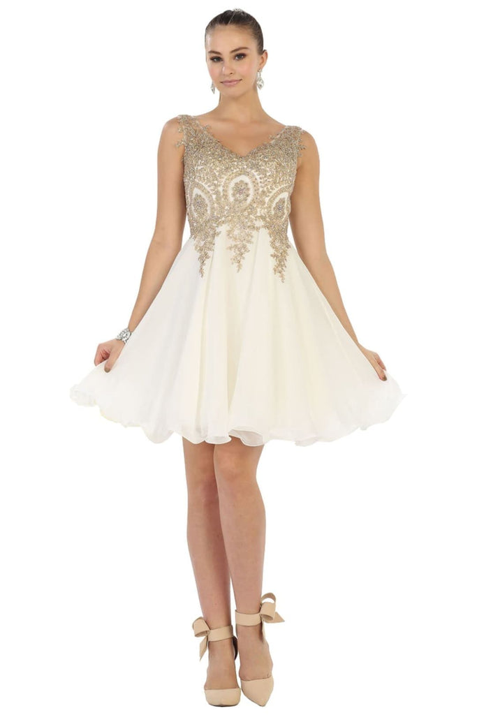 Graduation Cocktail Dress - Ivory / 4