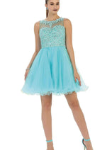 Dama Dresses for Quinceanera in Aqua Style MQ1429 Quince Outfit