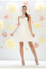 May Queen MQ1429 Illusion Bateau Neckline Dress - Ivory / 4 - Dress