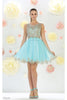 Cute Cocktail Dress - Aqua / 8