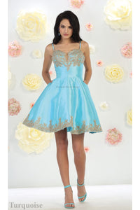 Short Party Dress - Turquoise / 6