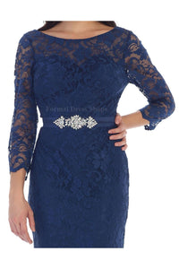 3/4 Sleeve Evening Dress