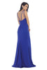 May Queen MQ1469 Long V Neck Simple Stretchy Formal Evening Gown