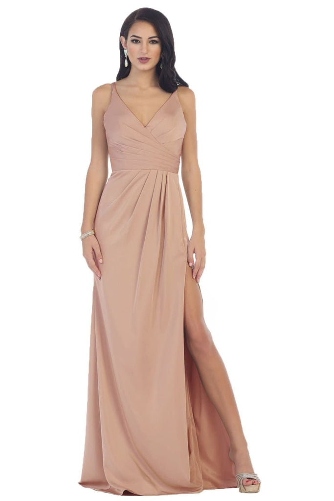 Long Sexy Pageant Gown - Dusty Rose / 4