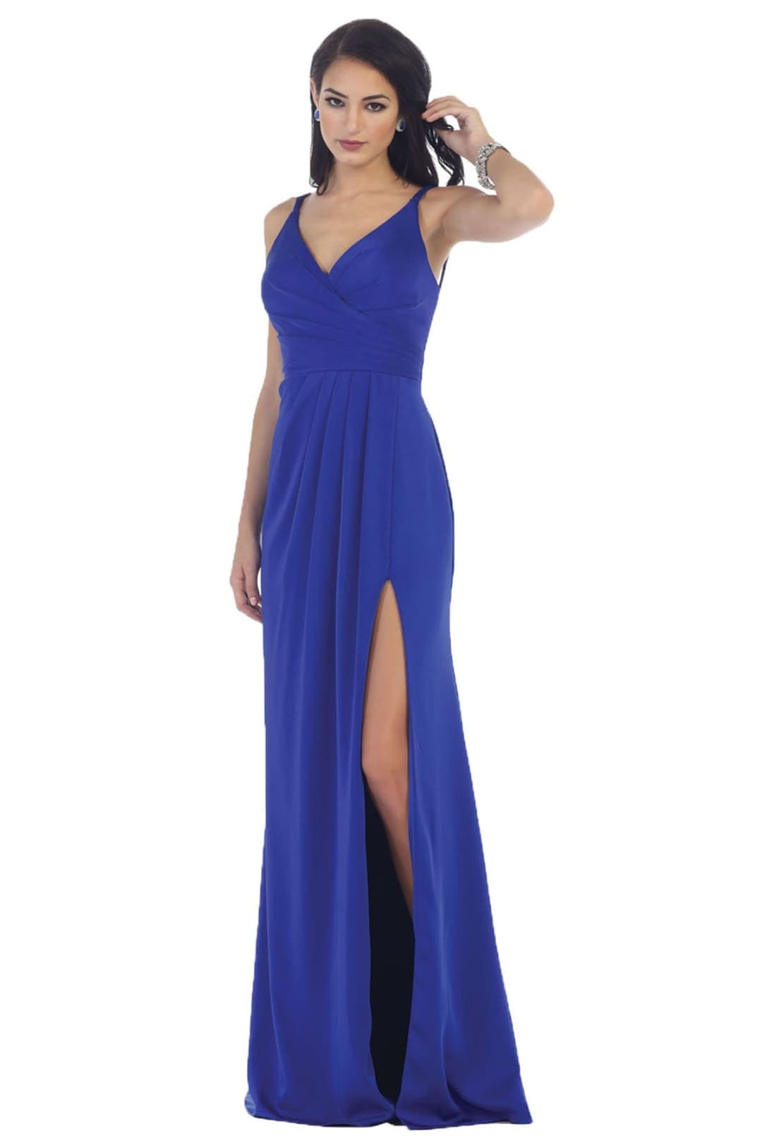 Long Sexy Pageant Gown - Royal Blue / 6