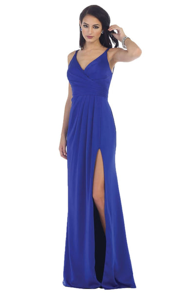 Long Sexy Pageant Gown - Royal Blue / 6