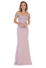 May Queen MQ1529 Elegant Form Fitting Evening Dress - Mauve / 2