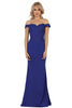 Elegant Form Fitting Evening Dress - Royal Blue / 4