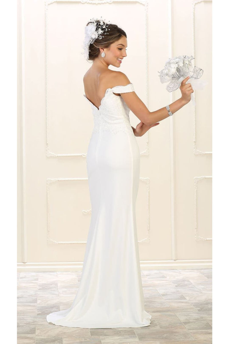 May Queen MQ1529 Elegant Form Fitting Wedding Dress | FormalDressShops