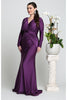 May Queen MQ1530 V Neck Mermaid Classy Long Sleeve Evening Gown - Dress