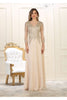 May Queen MQ1549 Modern Mother of the Bride Dress - CHAMPAGNE/GOLD / S