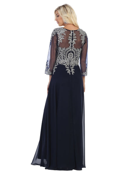 May Queen MQ1549N Embroidered Plus Size Mother Of The Bride Dress - Dress