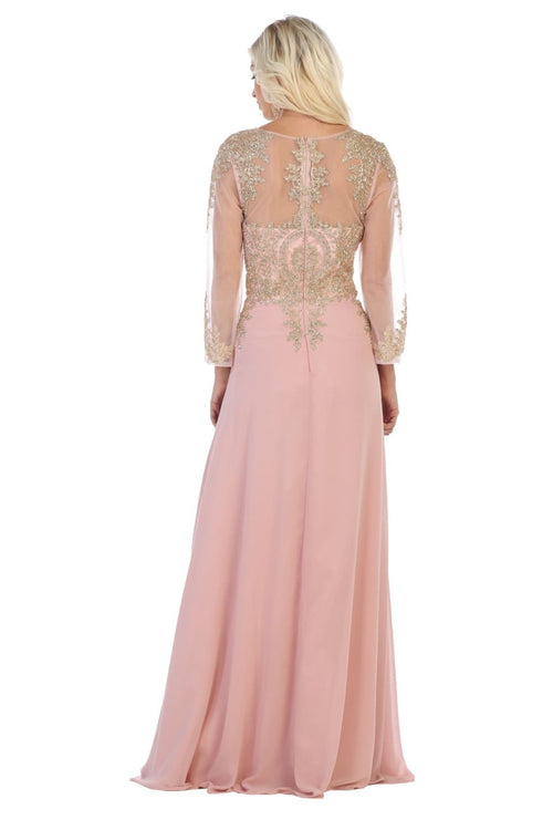 May Queen MQ1549 Embroidered Plus Size Mother Of The Bride Dress - Dress