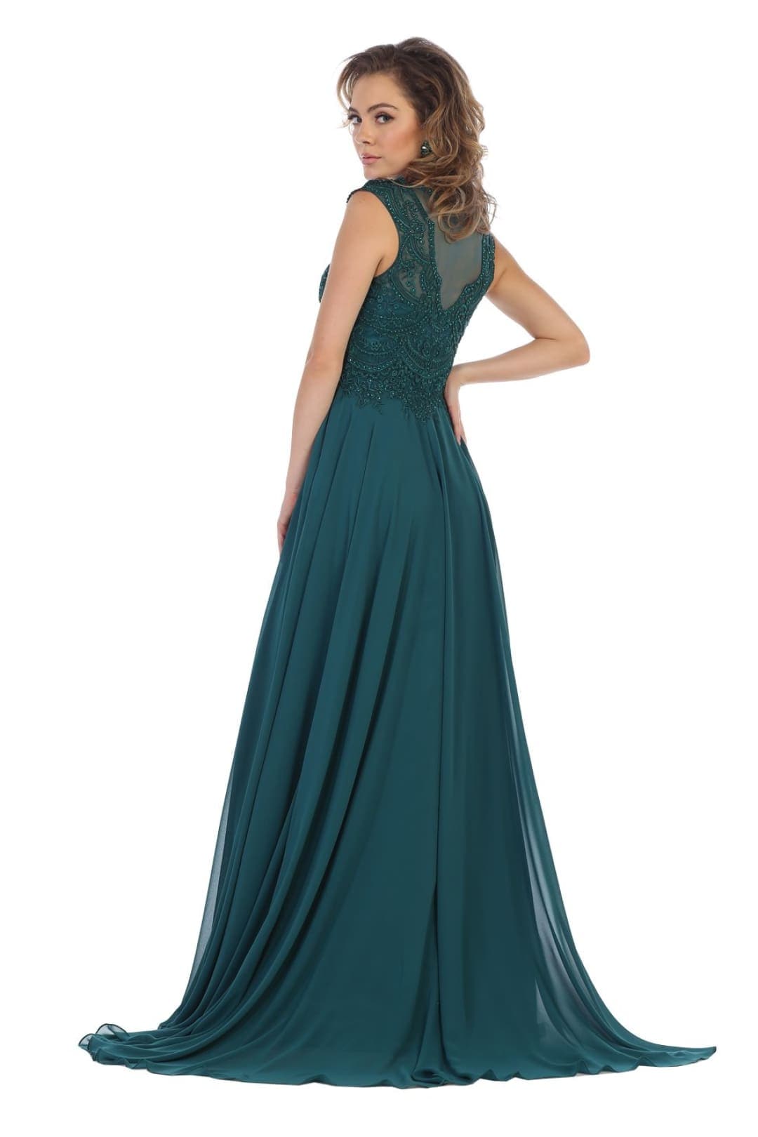 Elegant Formal Prom Gown - Champagne / 4