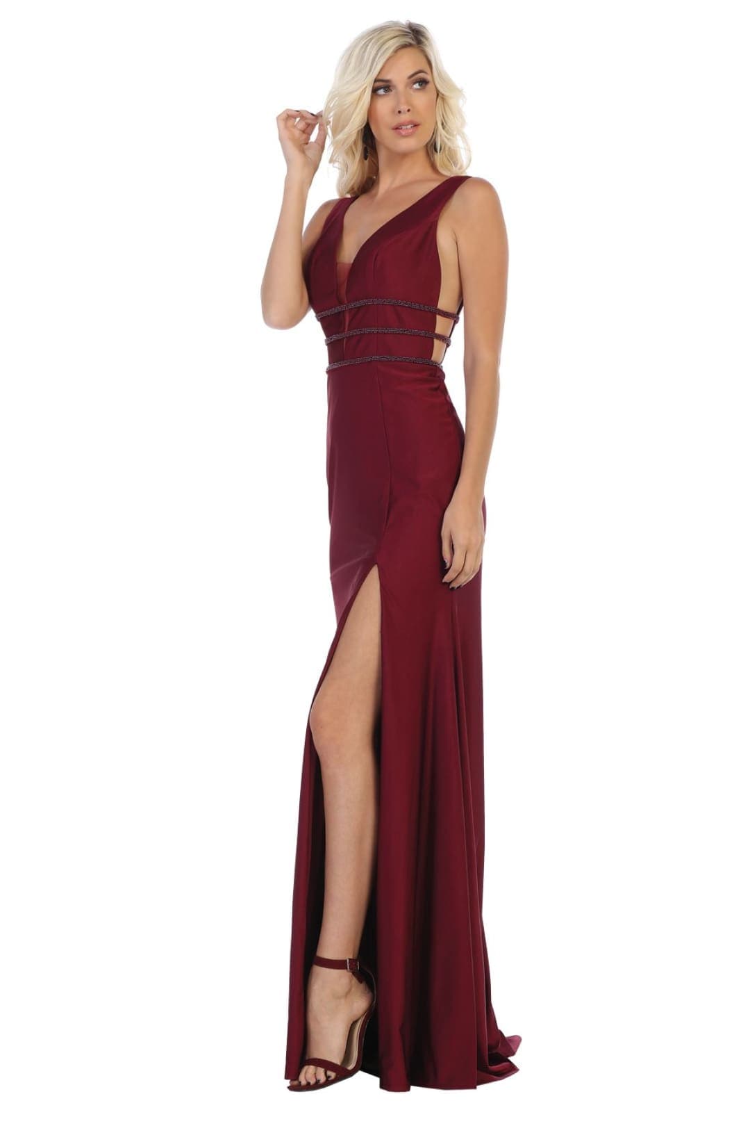 Alluring Pageant Gown - Burgundy / 2