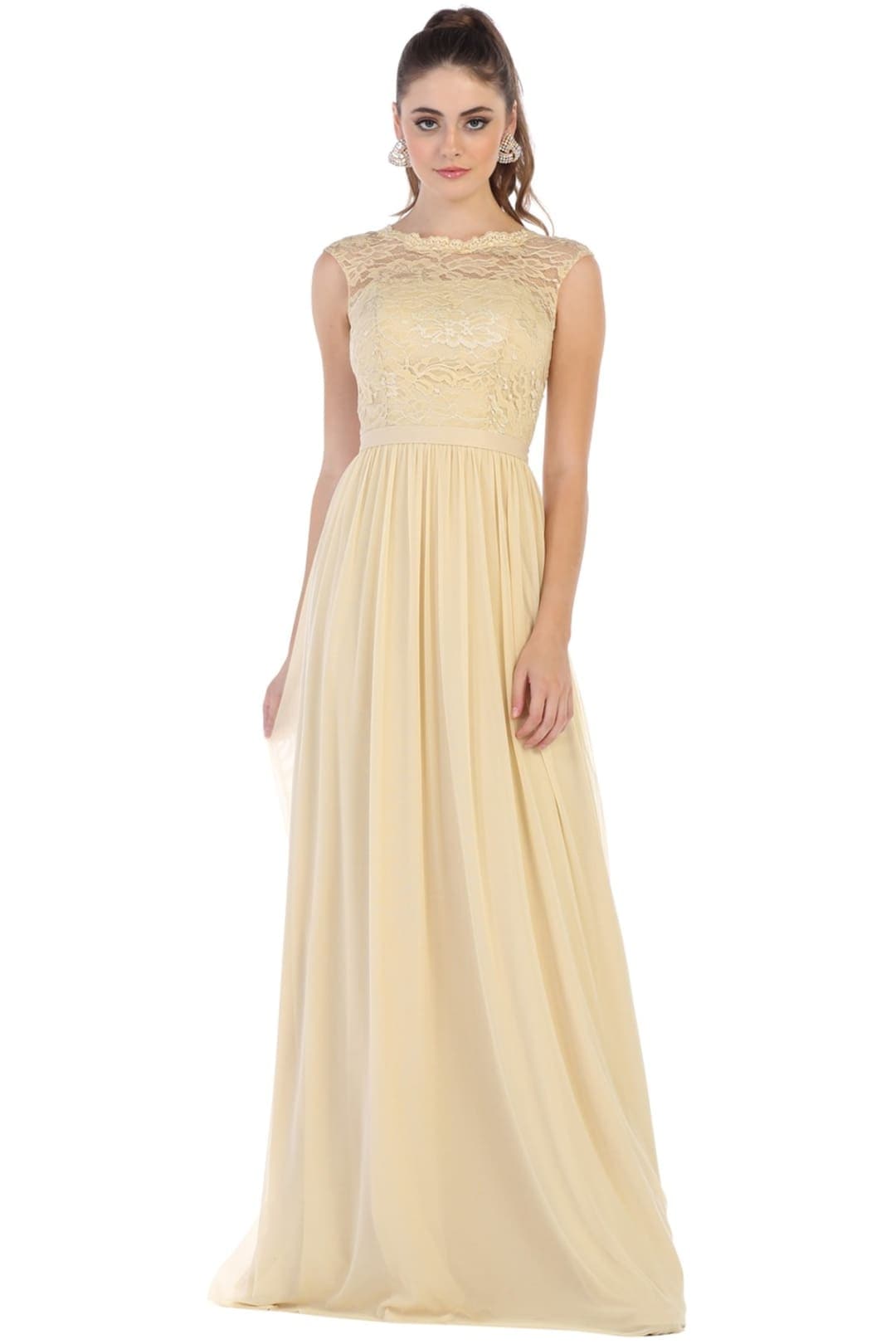 Long Bridesmaids Gown - Champagne / 4